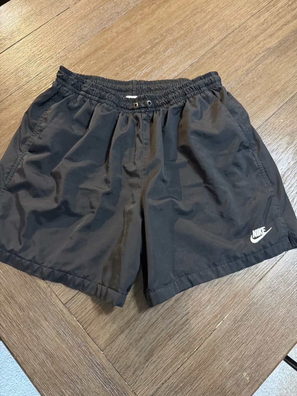 Nike Black Athletic Training Shorts with White Logo